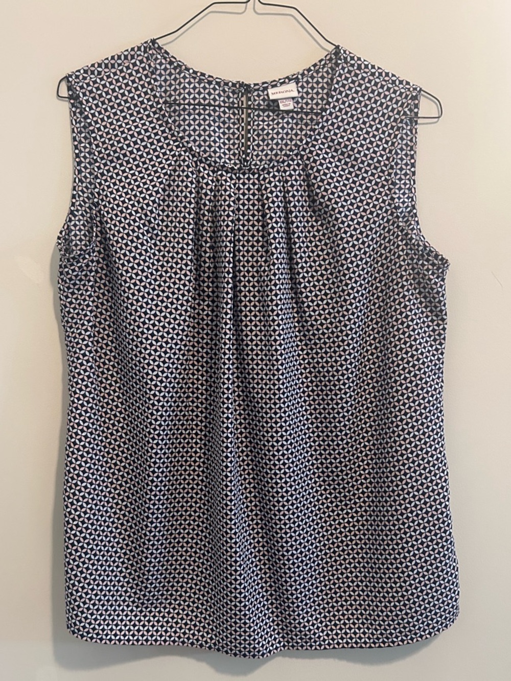 Merona Navy Pink Geometric Sleeveless Blouse